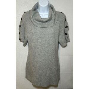 Design History‎ Women's Small Short Sleeve 100% Pure Cashmere Turtleneck Sweater